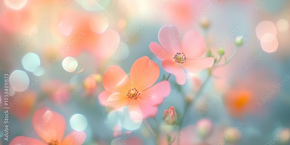 Blurred abstract background featuring natural flowers. Blurred abstract background featuring natural flowers.