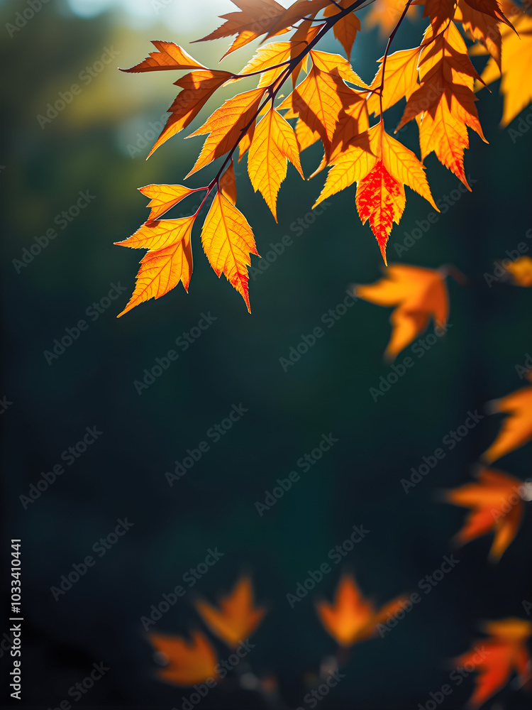 Beautiful autumn colorful bright gold red leaves swinging in a tree in autumnal park. Autumn colorful background, fall backdrop. Tranquil wallpaper, peaceful nature closeup. Morning sunlight. AI gen Beautiful autumn colorful bright gold red leaves swinging in a tree in autumnal park. Autumn colorful background, fall backdrop. Tranquil wallpaper, peaceful nature closeup. Morning sunlight. AI gen