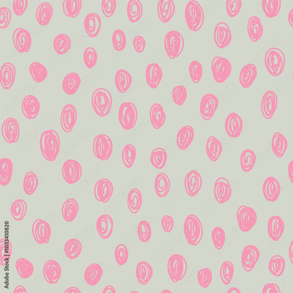 Seamless pattern with hand drawn pink dots, vector illustration. Seamless pattern with hand drawn pink dots, vector illustration.