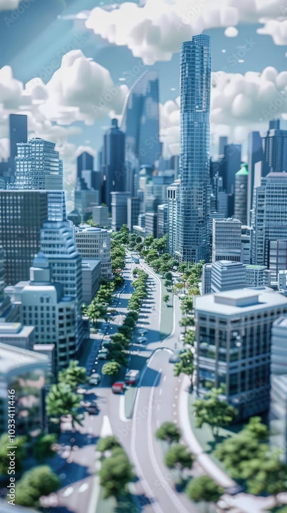 Obraz premium Visualize different risk scenarios through immersive 3D models, highlighting the potential impact on business operations and outcomes