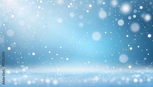 light blue gradient winter background with snowflakes