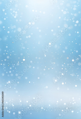 light blue gradient winter background with snowflakes