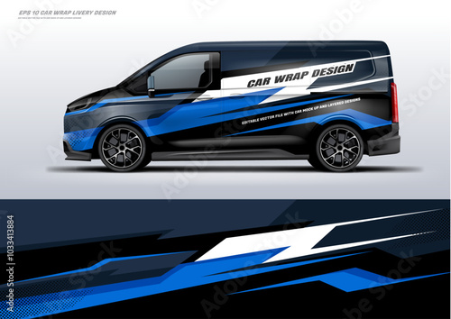 Sporty van wrap car wrap livery design foe universal medium van vector eps10 ready print printable file