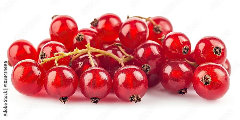 Bright red currant berries isolated on a white background. Bright red currant berries isolated on a white background.