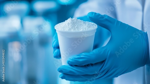 Lab Scientist Holding Powder Sample 