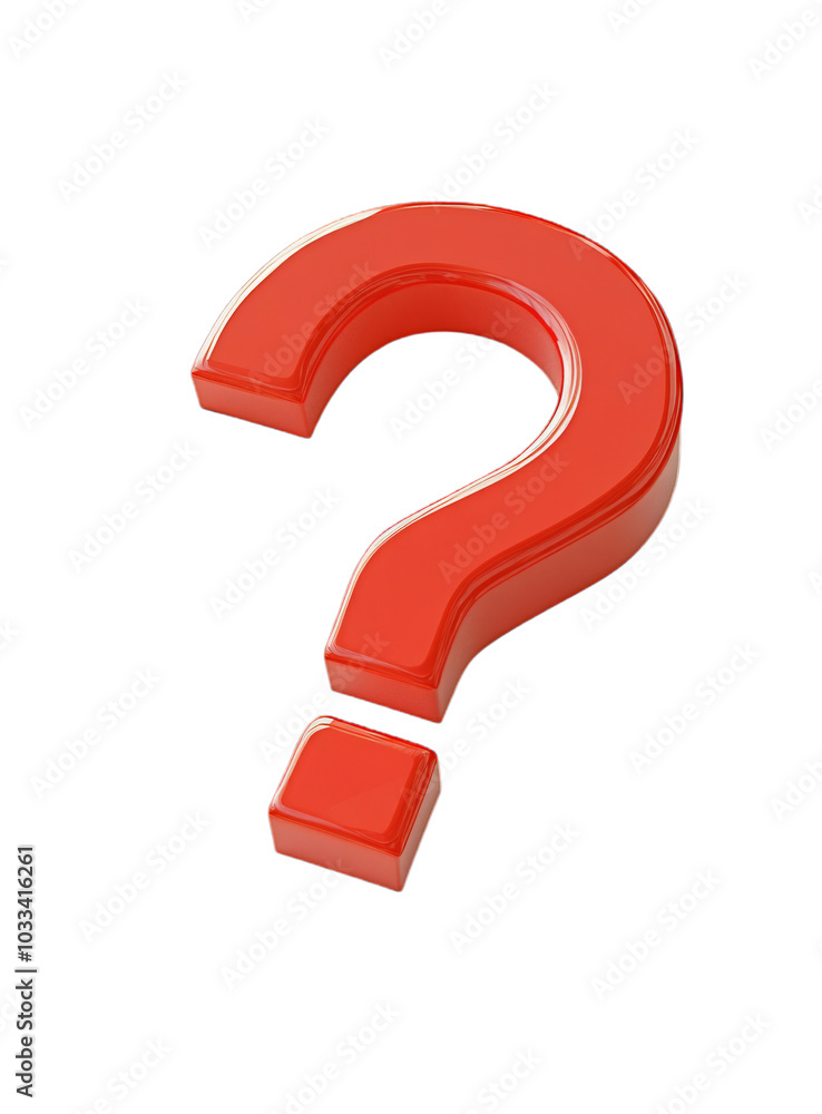 Red 3D Question Mark: A Simple & Glossy Graphic Design Red 3D Question Mark: A Simple & Glossy Graphic Design
