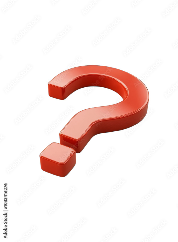 Red 3D Question Mark Symbol - Minimalist Graphic Design Red 3D Question Mark Symbol - Minimalist Graphic Design