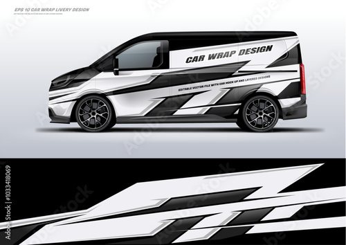 Sporty van wrap car wrap livery design foe universal medium van vector eps10 ready print printable file