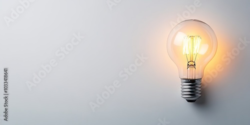 Bulb on a white background. LED light. Copyspace.