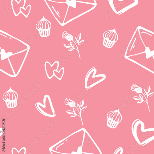 seamless valentine day pattern background with heart shape and word , p.s. i love you , valentine card for wedding card,wrap,paper,clothes,fabric,card,banner love theme