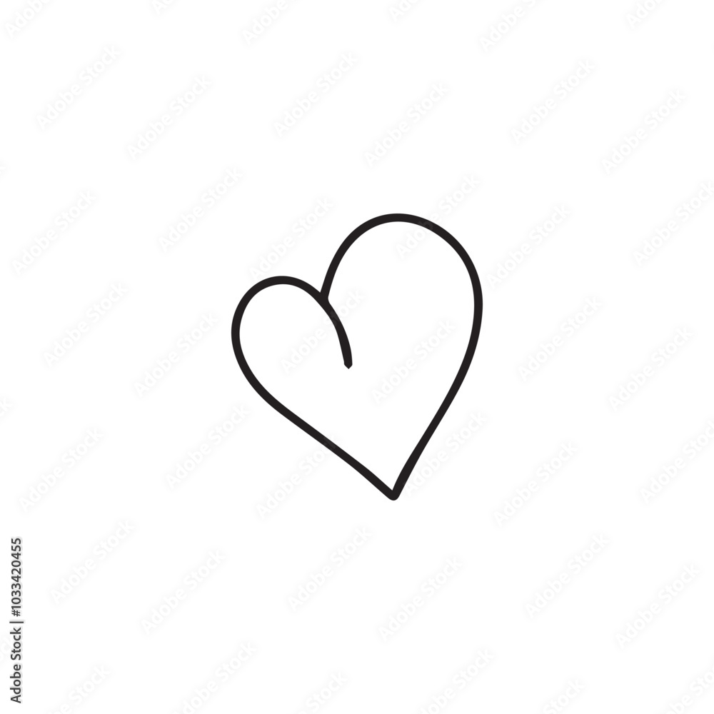 black outline handrawn hear or love icon isolated on white background black outline handrawn hear or love icon isolated on white background