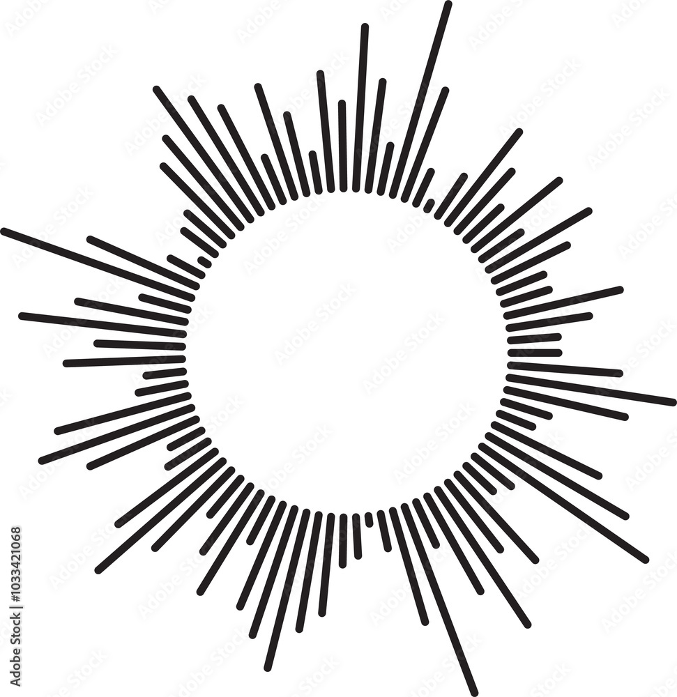 Circular ripple icon. Concentric circles with broken lines isolated on white background. Vortex, sonar wave, soundwave, sunburst, signal signs. Vector graphic illustration. Vector illustration Circular ripple icon. Concentric circles with broken lines isolated on white background. Vortex, sonar wave, soundwave, sunburst, signal signs. Vector graphic illustration. Vector illustration