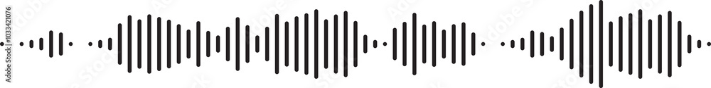 Voice message equalizer. Voice sound line with broken lines isolated on white background. Vortex, sonar wave, soundwave, sunburst, signal signs. Vector graphic illustration Voice message equalizer. Voice sound line with broken lines isolated on white background. Vortex, sonar wave, soundwave, sunburst, signal signs. Vector graphic illustration