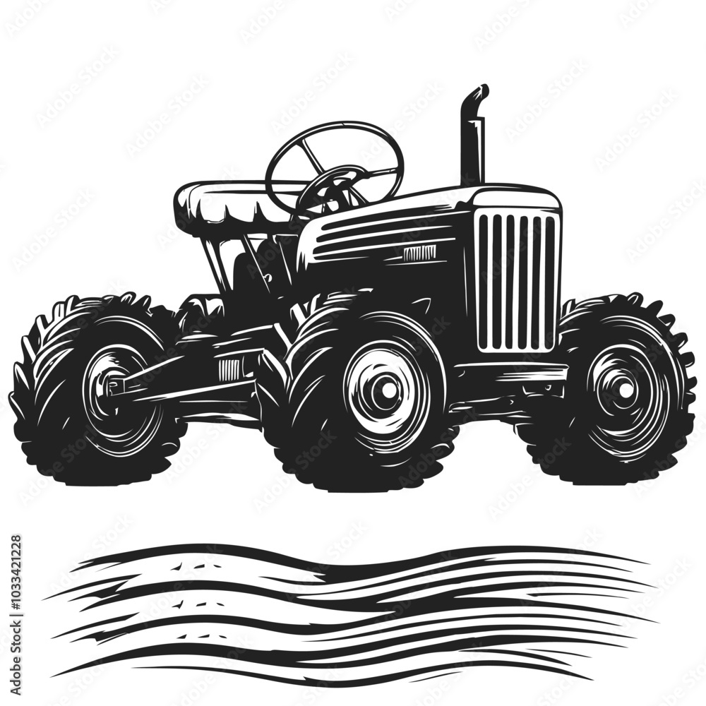 Silhouette Vector Illustration of Agricultural Machinery Silhouette Vector Illustration of Agricultural Machinery