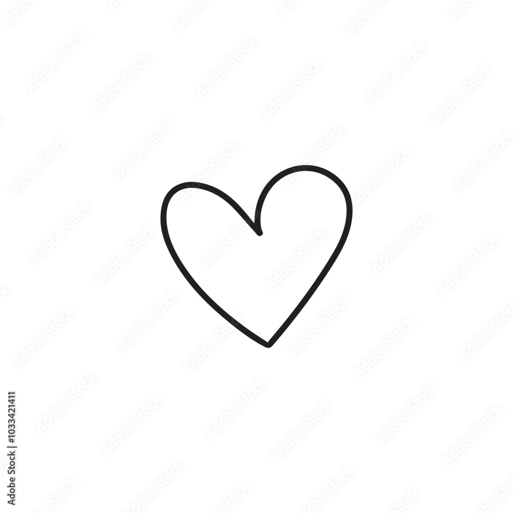 black outline handrawn hear or love icon isolated on white background black outline handrawn hear or love icon isolated on white background