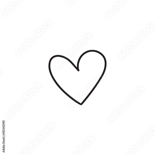 black outline handrawn hear or love icon isolated on white background