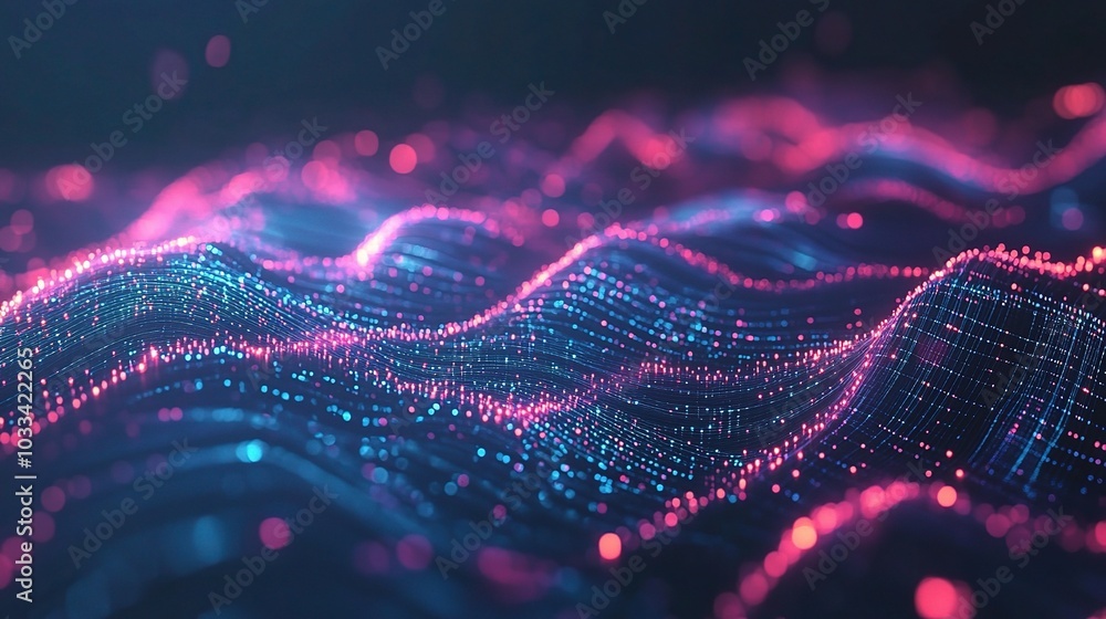Abstract Digital Waves in Vibrant Colors Abstract Digital Waves in Vibrant Colors