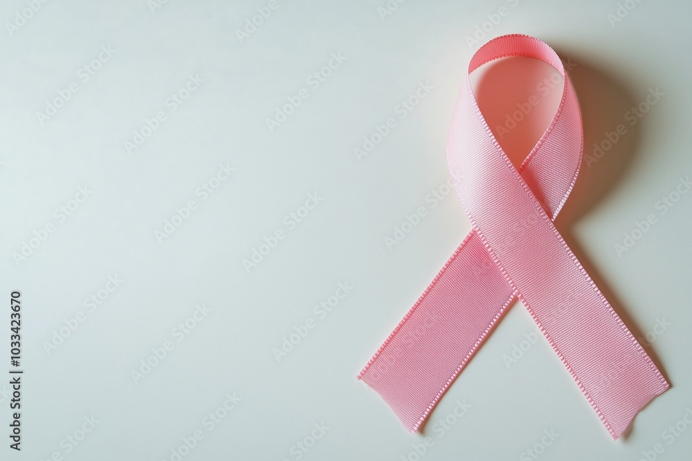 Breast cancer awareness, pink ribbon isolated on white background Breast cancer awareness, pink ribbon isolated on white background