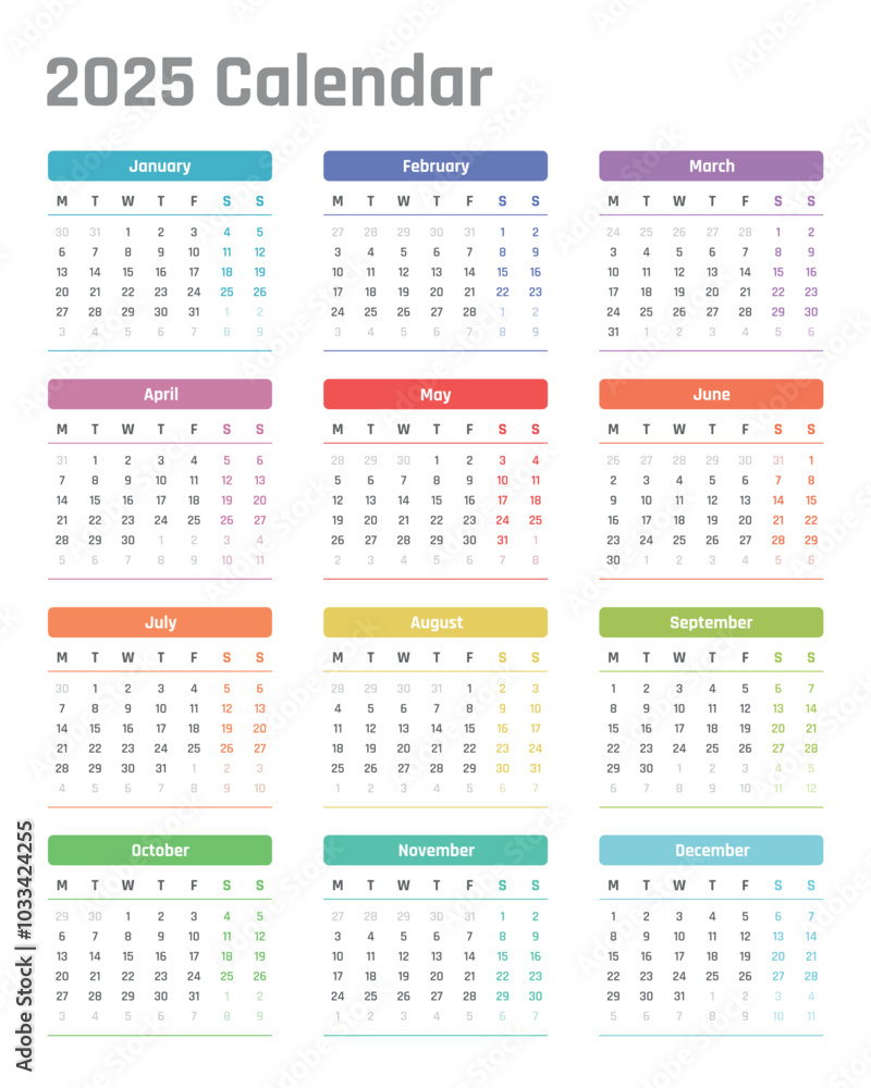 2025 year calendar, calendar design for 2025 starts monday 2025 year calendar, calendar design for 2025 starts monday