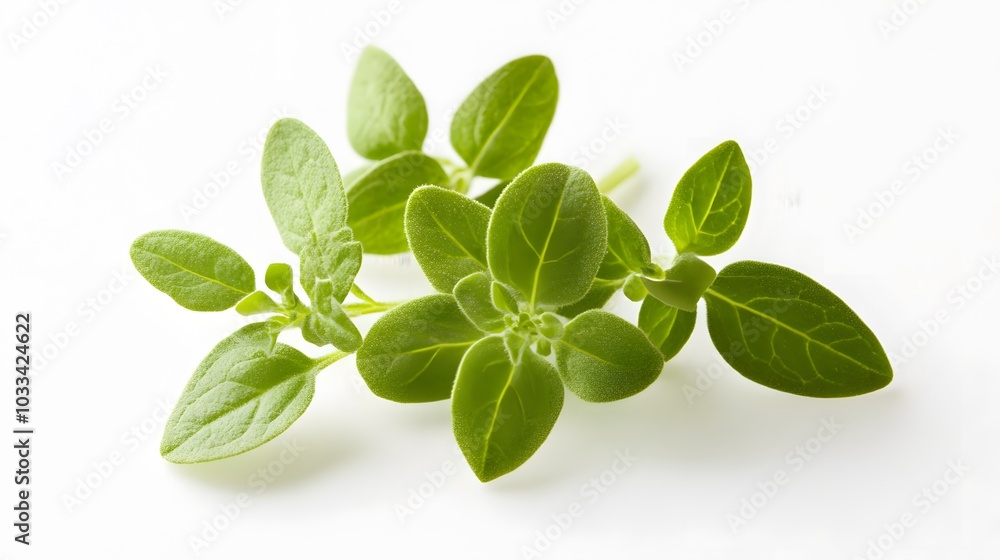 Oregano or marjoram leaves isolated on white background. Oregano or marjoram leaves isolated on white background.