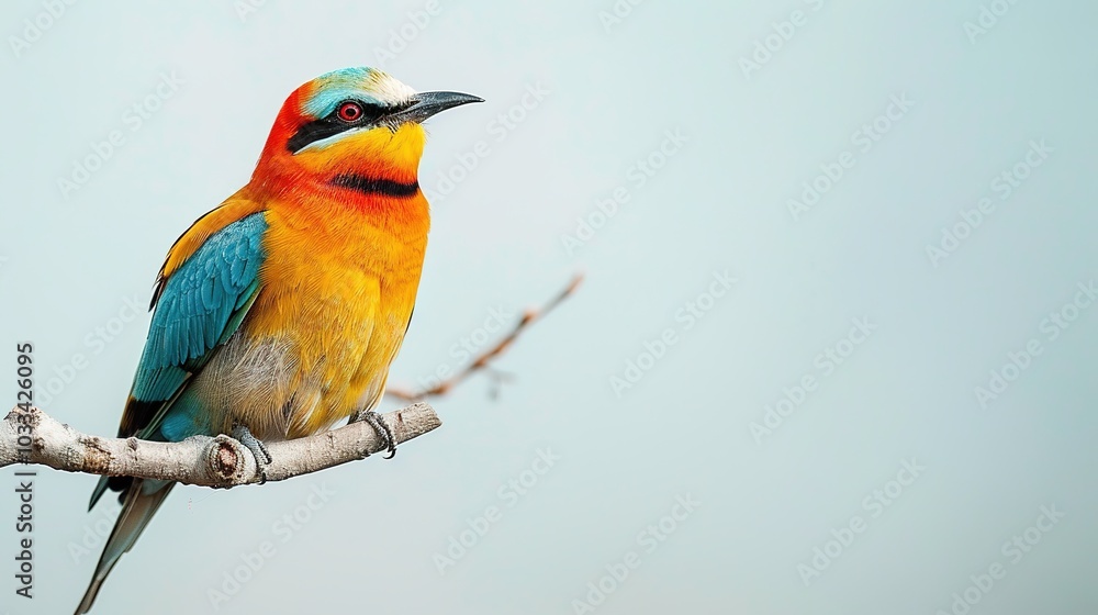 Fototapeta premium A Bird on White Background Image - a graceful and captivating visual. The bird on a pure white backdrop creates an enchanting and elegant scene.
