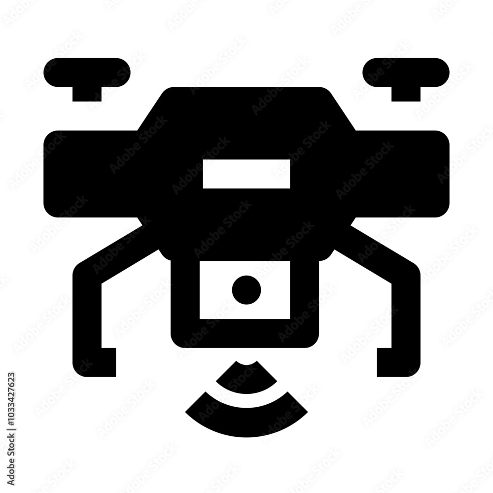 Drone Simple Glyph Icon. Single icon, glyph vector icon Drone Simple Glyph Icon. Single icon, glyph vector icon