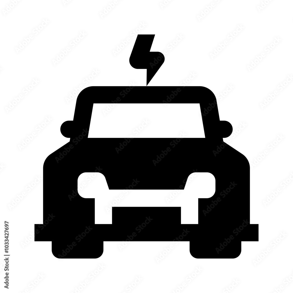 Electric Car Simple Glyph Icon. Single icon, glyph vector icon Electric Car Simple Glyph Icon. Single icon, glyph vector icon