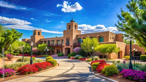 Entrance Sign at New Mexico State University - Iconic Landmark, College Campus, Education, Higher Learning, Southwestern Architecture, New Mexico  photo