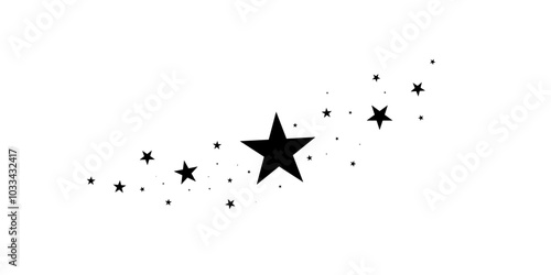 Stars on a white background.Meteoroid, comet, asteroid, stars.Falling star.