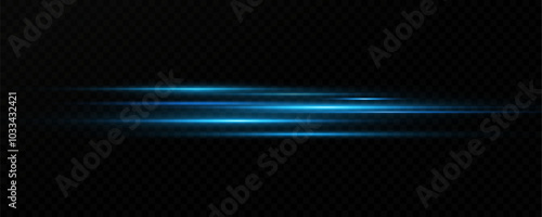 Blue speed lines.Vector.Blue light trails