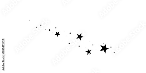 Stars on a white background.Meteoroid, comet, asteroid, stars.Falling star.