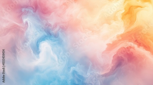 Colorful abstract swirl background, soft pastel hues, fluid art, dreamy atmosphere