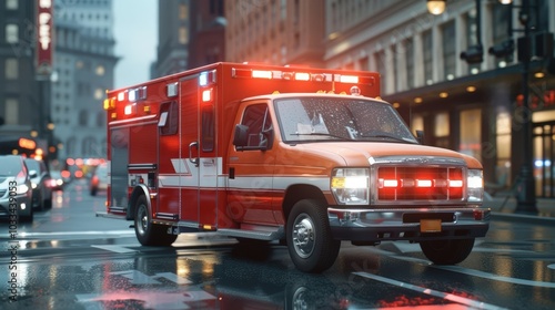 Create captivating 3D models of emergency vehicles, including ambulances and rescue helicopters