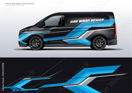 Sporty van wrap car wrap livery design foe universal medium van vector eps10 ready print printable file