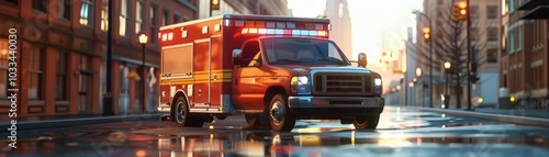 Create detailed 3D renders of emergency response scenarios, showcasing the bravery of first responders