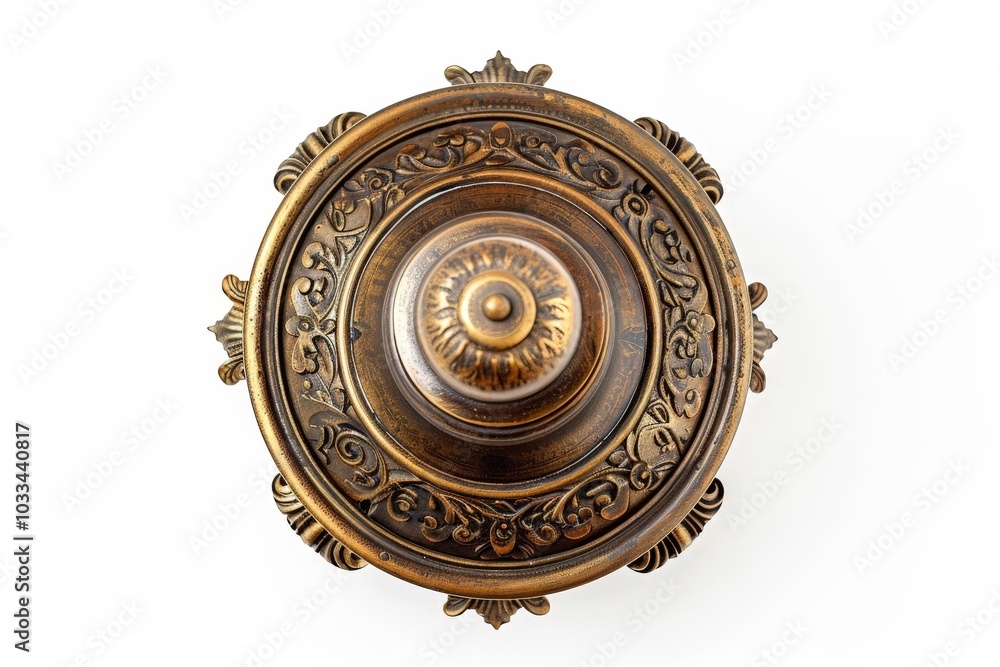 Fototapeta premium Ornate Circular Design with Intricate Detail Isolated On White Background