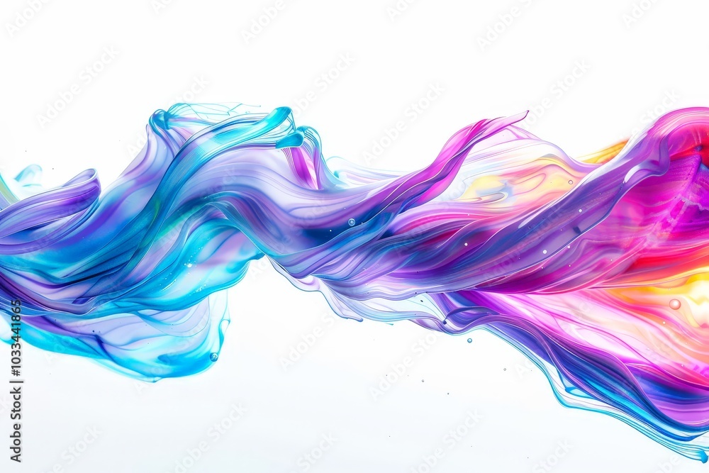 Fototapeta premium Abstract Colorful Swirls Isolated On White Background