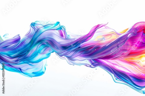 Abstract Colorful Swirls Isolated On White Background