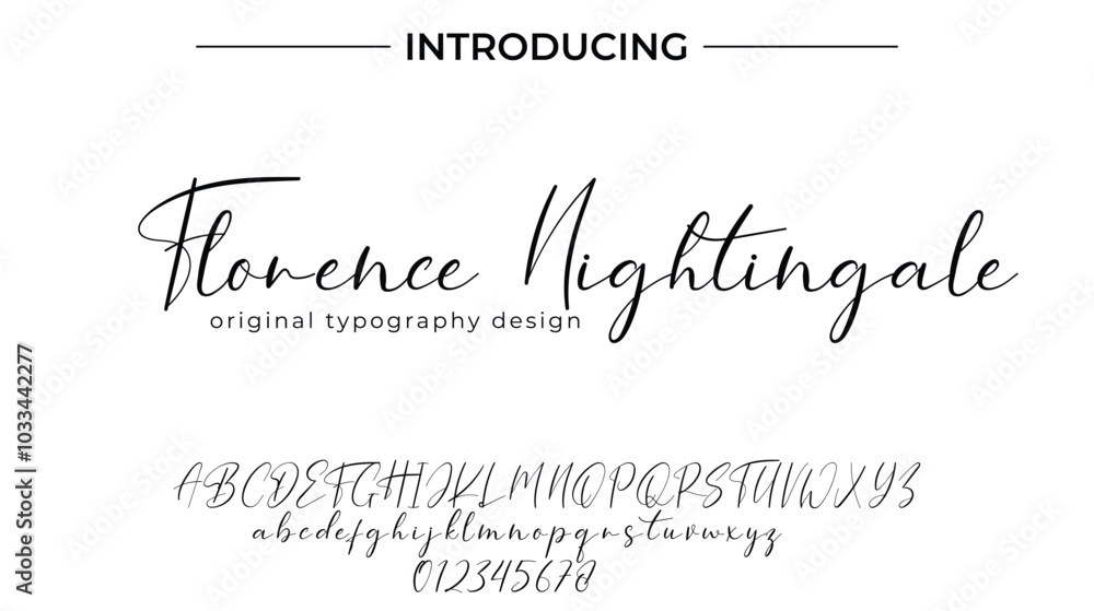 Florence Nightingale Font Stylish brush painted an uppercase vector letters, alphabet, typeface Florence Nightingale Font Stylish brush painted an uppercase vector letters, alphabet, typeface