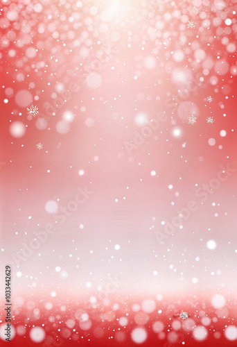 red background with snow and free space
