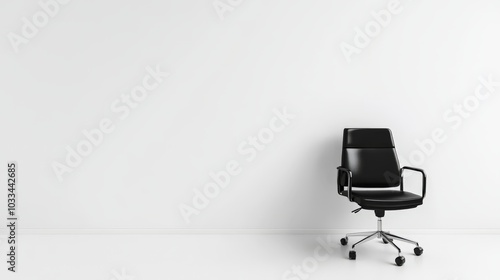 desks back black chair, white background for photoshop 