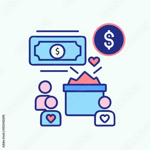 Fundraising Icon vector art image.