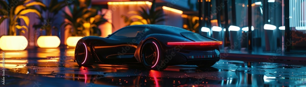 Explore the intersection of style and sustainability with a dynamic 3D format showcasing an electric vehicle Explore the intersection of style and sustainability with a dynamic 3D format showcasing an electric vehicle