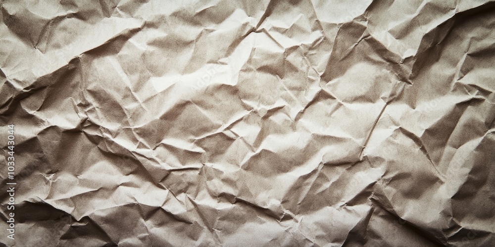 Obraz premium Crumpled paper texture. Blank background. Image with vignette.