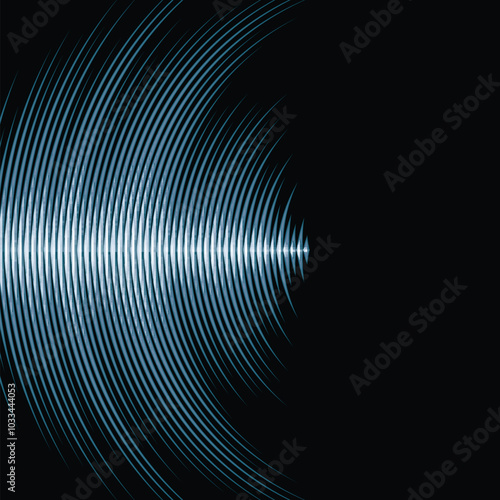 Music cover with waveform as a vinyl grooves
