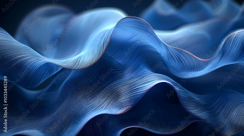 Obraz premium Abstract 3D Blue Waves Background