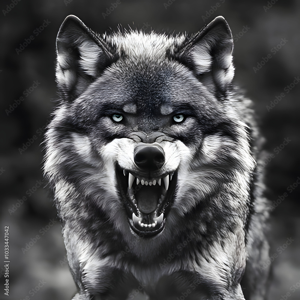 wolf in the forest. Generative AI wolf in the forest. Generative AI