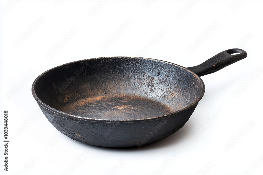 Iron black pot pan isolated on white background Iron black pot pan isolated on white background