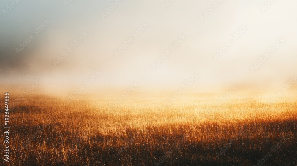 Abstract landscape with blurred sunset creating a dreamy atmospheric effect
