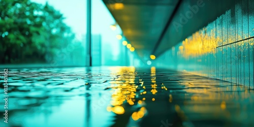 Beautiful, stylish background material with bridge reflection.